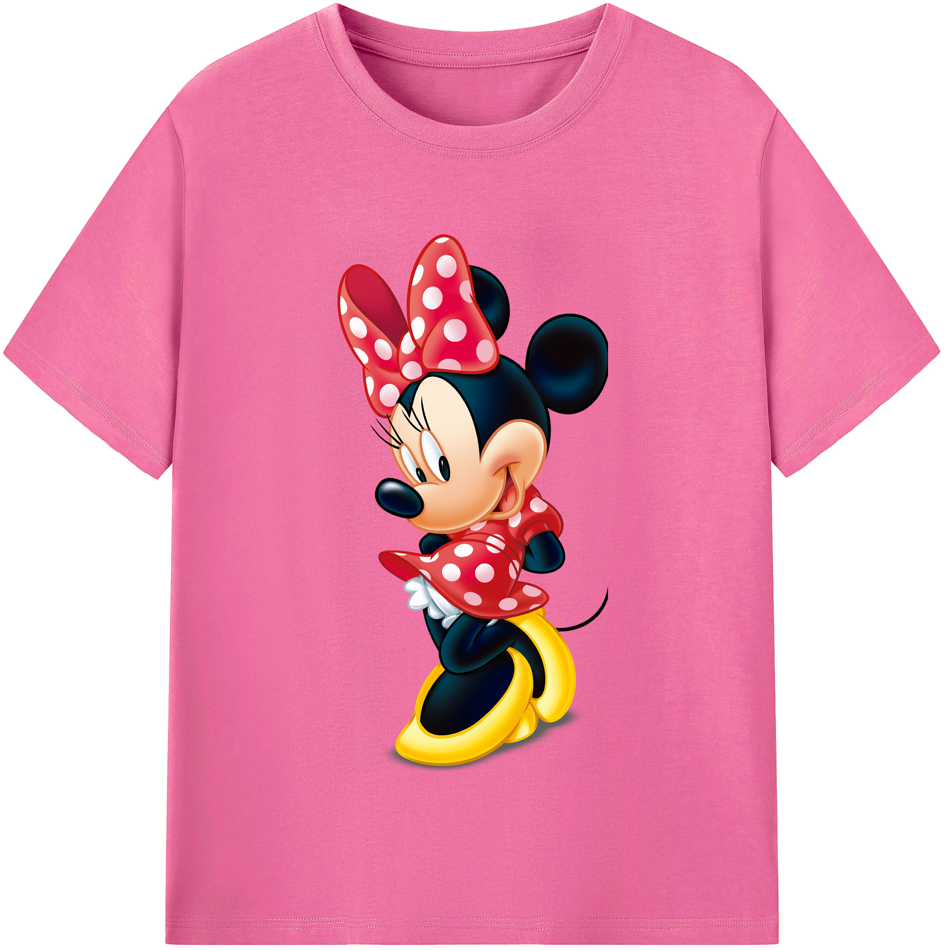 （画像用） ミッキーマウス Mickey Mouse レディースカジュアルプリントTシャツ（綿100％）